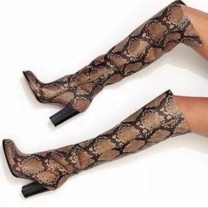 SAM EDELMAN Rylan Snakeskin Over The Knee Boots